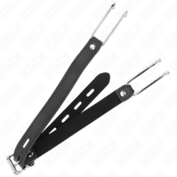Metaliniai Kablys Burnos Kamštis 11.5 Cm Su Reguliuojamu Dirbtinės Odos Dirželiu 39-58 Cm X 2 Cm
