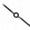 Bâillon Labial 8 Cm Avec Sangle En Similicuir Noir 63 X 2 Cm Réglable 39-58 Cm