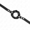 Bâillon Labial 8 Cm Avec Sangle En Similicuir Noir 63 X 2 Cm Réglable 39-58 Cm