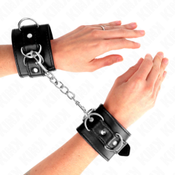 Algemas de Pulso Com 3 Argolas Em D Ajustável Preto 17.5-25 Cm X 6 Cm