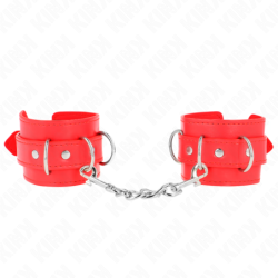 Muñequeras Con 3 Anillas En D Ajustable Rojo 17.5-25 Cm X 6 Cm