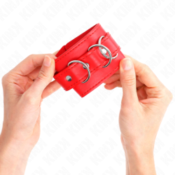 Punased reguleeritavad 3 D-rõngaga käerauad 17,5–25 cm x 6 cm