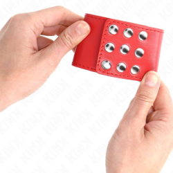 Polsbanden met verstelbare kliksluiting rood 19-24 cm x 5.5 cm