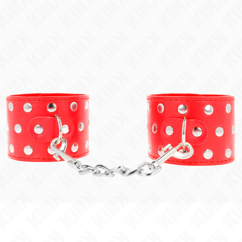 Szegecses, állítható, piros, patentzáras csuklópánt 19-24 cm X 5.5 cm