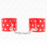 Polsini Con Chiusura A Pressione Pieno Di Borchie Regolabile Rosso 19-24 Cm X 5.5 Cm