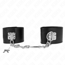 Mustade reguleeritavate luku käeraudadega 16–23 cm x 5,5 cm