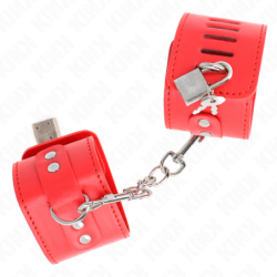 Punased reguleeritavad lukustatavad käerauad 16-23 cm x 5,5 cm