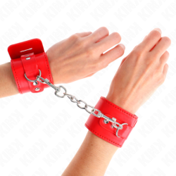 Algemas Com Fecho Cadeado Vermelho Ajustável 16-23 Cm X 5.5 Cm