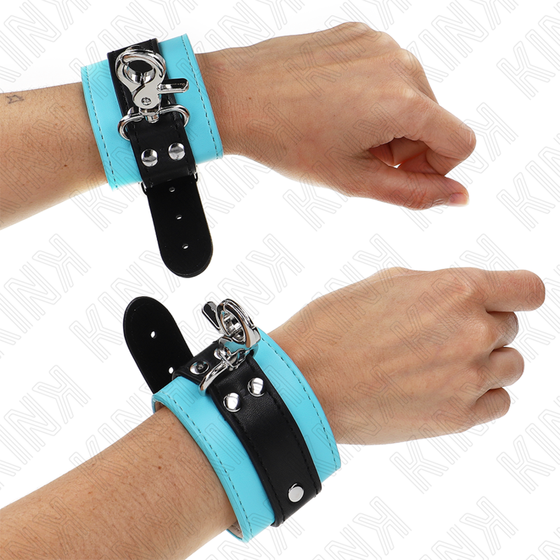 Algemas Com Fecho Premium Preto / Azul Ajustável 21-28 Cm X 5.5 Cm