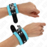 Algemas Com Fecho Premium Preto / Azul Ajustável 21-28 Cm X 5.5 Cm