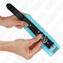 Algemas Com Fecho Premium Preto / Azul Ajustável 21-28 Cm X 5.5 Cm
