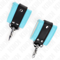 Algemas Com Fecho Premium Preto / Azul Ajustável 21-28 Cm X 5.5 Cm