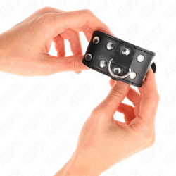 Polseres Amb Doble Línia De Borles Ajustable Negre