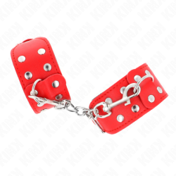 Pulseiras de Punho Com Linha Dupla de Tachas Ajustável Vermelho