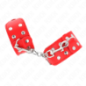 Pulseiras de Punho Com Linha Dupla de Tachas Ajustável Vermelho