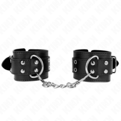 Muñequeras Con Doble Línea De Tachuelas Negro Austable 19-26 Cm