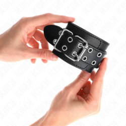 Čierne nastaviteľné náramky s dvojradovými cvočkami 19-26 cm