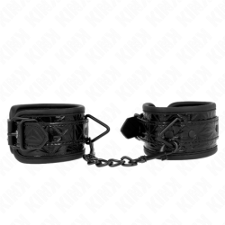 Muñequeras Con Patrón De Diamantes Negro Ajustable 17-26 Cm X 5.5 Cm