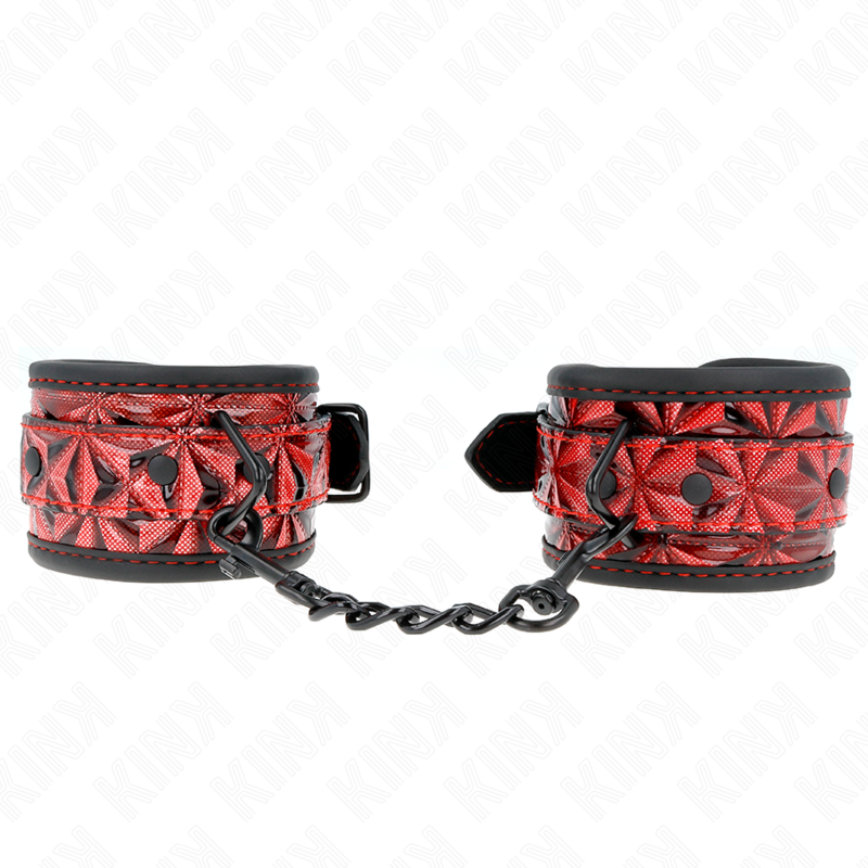 Reguleeritavad tumepunased teemantmustriga käerauad 17-26 cm x 5,5 cm