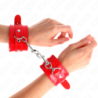 Pulseiras com Tachas Vermelho Ajustável 23-33 Cm