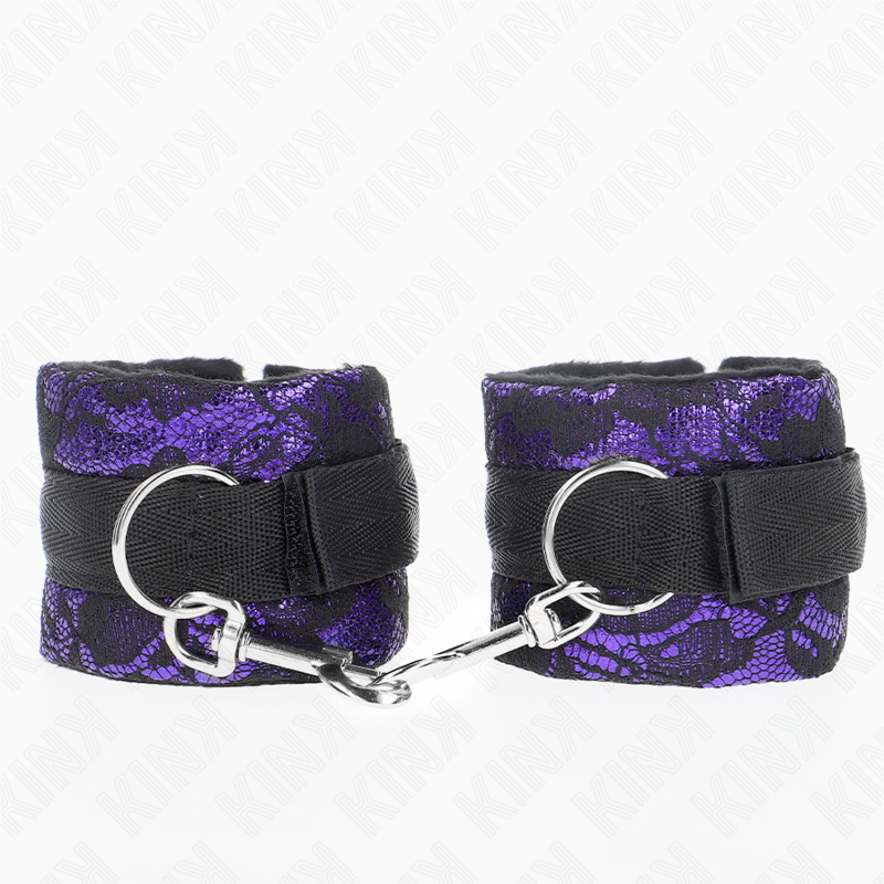 Pulseiras Curtas De Renda Veludo E União De Nylon Violeta/Preto 23 X 6.5 Cm