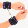 Pulseiras Curtas De Renda Veludo E União De Nylon Violeta/Preto 23 X 6.5 Cm