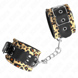 Reguleeritavad leopardimustriga nahast käerauad 18-29 cm X 5.5 cm