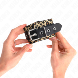 Verstellbare Leopard-Lederarmbänder 18-29 cm x 5,5 cm