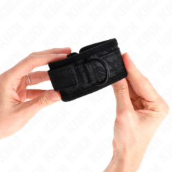 Musta värvi reguleeritavad pitsist ja neopreenist käerauad 20-29 cm x 5 cm