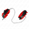 Pulseiras Elásticas de Renda com Detalhe Coração Vermelho Ajustável 22-35 Cm