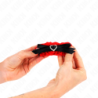 Pulseiras Elásticas de Renda com Detalhe Coração Vermelho Ajustável 22-35 Cm