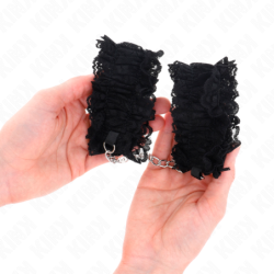Muñequeras Elásticas De Encaje Negro