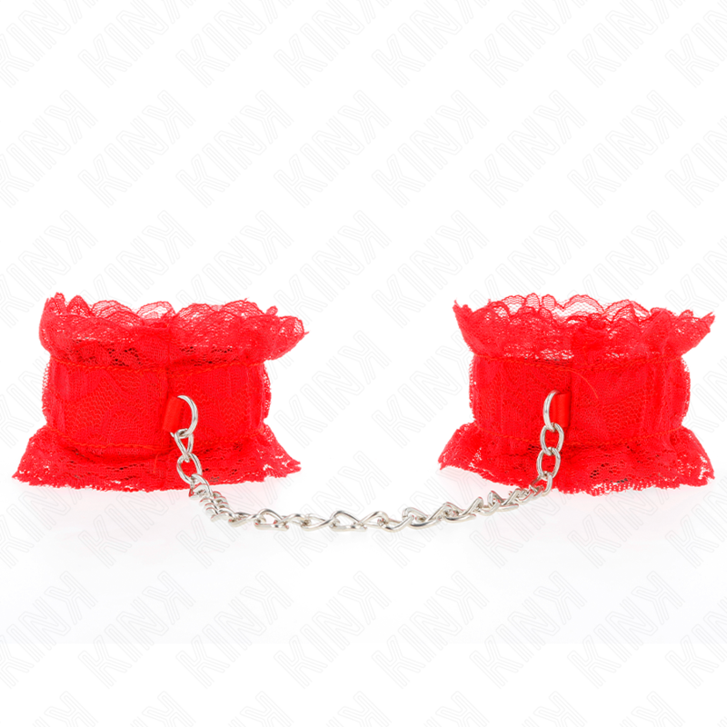 Muñequeras Elásticas De Encaje Rojo