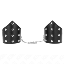 Algemas Estilo Pontiagudo Preto Com Corrente Ajustável 17-23 Cm X 8.5 Cm