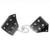 Algemas Estilo Pontiagudo Preto Com Corrente Ajustável 17-23 Cm X 8.5 Cm