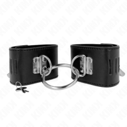 Algemas Fixas Com Anel e Fecho Cadeado Preto Ajustável 16-23 Cm X 5.5 Cm