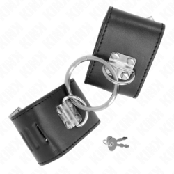 Algemas Fixas Com Anel e Fecho Cadeado Preto Ajustável 16-23 Cm X 5.5 Cm