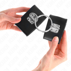 Algemas Fixas Com Anel e Fecho Cadeado Preto Ajustável 16-23 Cm X 5.5 Cm