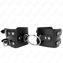 Algemas Fixas Com Anel E Tachas Preto Ajustável 17-22 Cm X 6.5 Cm