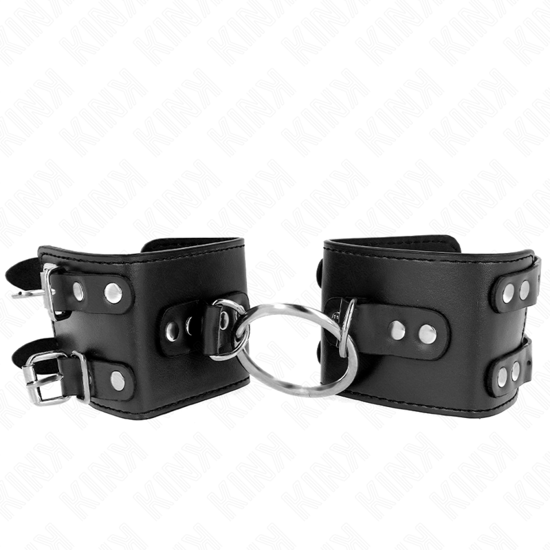 Algemas Fixas Com Anel E Tachas Preto Ajustável 17-22 Cm X 6.5 Cm