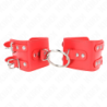 Fixierte Handfesseln mit Ring und Nieten Rot Verstellbar 17-22 Cm X 6.5 Cm