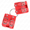 Algemas Fixas Com Argola E Tachas Vermelho Ajustável 17-22 Cm X 6.5 Cm