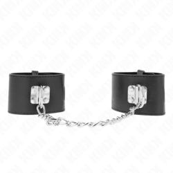 Muñequeras Fijas Con Cadena 30 Cm Y Cierre Candado Negro Ajustable 16-23 Cm X 5.5 Cm