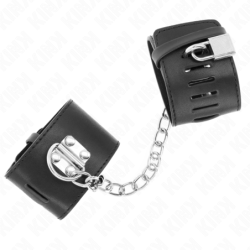 Fixed Wrist Restraints With 30 Cm Chain And Black Adjustable Padlock Closure 16-23 Cm X 5.5 Cm