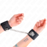 Fixed Wrist Restraints With 30 Cm Chain And Black Adjustable Padlock Closure 16-23 Cm X 5.5 Cm