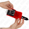 Algemas Forradas Com Orifícios Quadrados Vermelho E Correia Preta Ajustável 17-29 Cm X 6 Cm