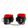 Algemas Forradas Com Orifícios Quadrados Vermelho E Correia Preta Ajustável 17-29 Cm X 6 Cm