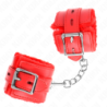 Lined Wrist Restraints With Square Holes Red And Adjustable Red Strap 17-29 Cm X 6 Cm
