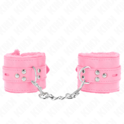 Algemas Forradas Com Orifícios Quadrados Rosa E Correia Rosa Ajustável 17-29 Cm X 6 Cm