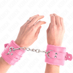 Gevoerde Polsbanden Met Vierkante Gaten Roze En Verstelbare Roze Riem 17-29 Cm X 6 Cm
